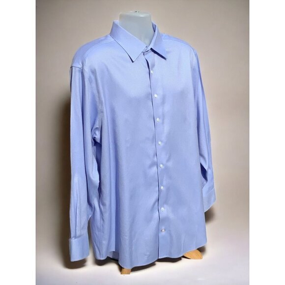 Daniel Cremieux blue white long sleeve button down no iron slim flit shirt XL - Picture 2 of 8